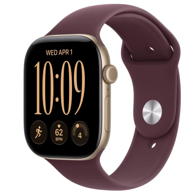 Часы Apple Watch Series 12 42mm Light Gold Aluminum Case with Burgundy Sport Band