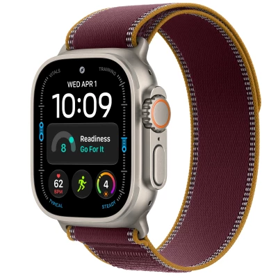 Часы Apple Watch Ultra 4 49mm Natural Titanium Case with Burgundy Trail Loop