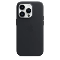 Чехол для iPhone 14 Pro Max Apple Leather Case Midnight with MagSafe