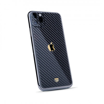 Углестикер для iPhone 13 Pro Max Jumo Carbon Sticker Gold