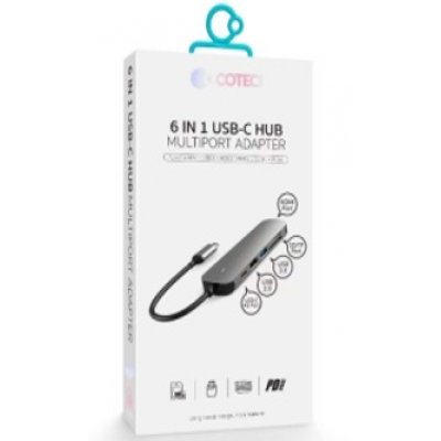 Адаптер COTE 6-in-1 USB-C MultiPort