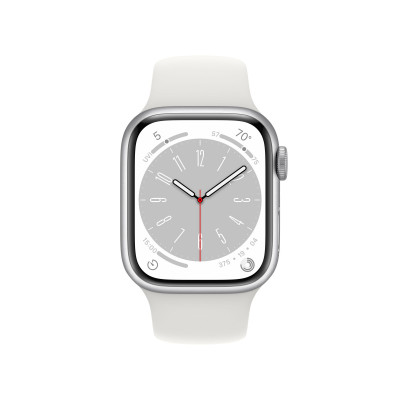 Часы Apple Watch Series 8 41mm Silver Aluminum Case White Sport Band