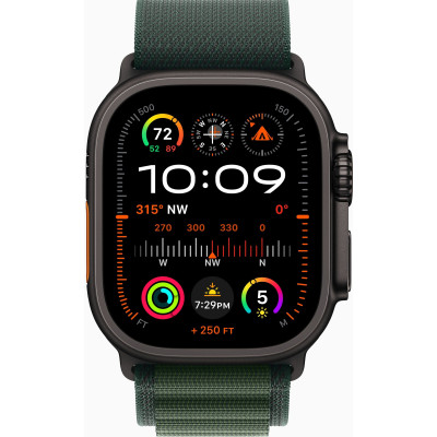 Часы Apple Watch Ultra 2 49mm Black Titanium Case with Dark Green Alpine Loop