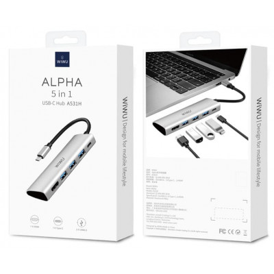 Адаптер WIWU ALPHA A531H 5 in 1 USB-C Hub