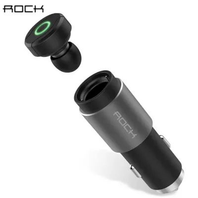 Автомобильное зарядное устройство Rock + bluetoth гарнитура