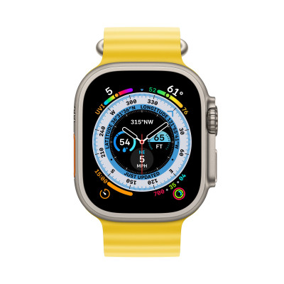 Часы Apple Watch Ultra 49mm Titanium Case with Yellow Ocean Band MNH93