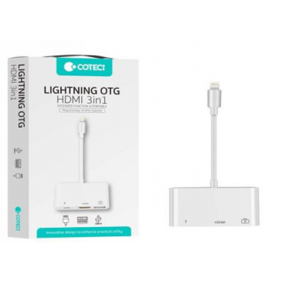 Переходник COTE Lightning OTG HDMI 3in1