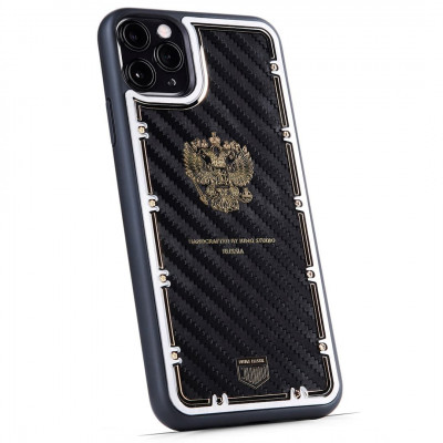 Чехол для iPhone 13 Pro Max Jumo Straight Frame 3 Carbon & Gilded Nickel