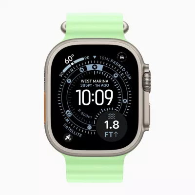 Часы Apple Watch Ultra 3 49mm Natural Titanium Case with Neon Green Ocean Band Часы Apple Watch Ultra 3 49mm Natural Titanium Case with Neon Green Ocean Band